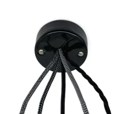 Rosace multiple porcelaine, ceilingcup.019 , 5 fils, noir, Ø8cm, H3cm - Studio Zangra