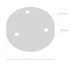 Rosace multiple, série métal, 3 sorties, laiton, Ø12cm, H2,5cm - Creative Cables