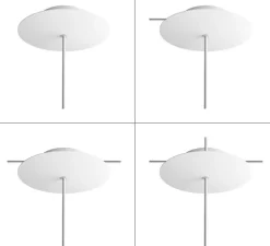 Rosace multiple, Série Rose-One, ronde, blanc, avec 1 sortie centrale et 4 latérales, Ø20cm, H3,5cm - Creative Cables