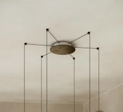 Rosace & Câble*Il Fanale Rosace multiple x6 et driver, Dali, Push 1-10v, Horizon, , Ø25cm, H4,4cm - bronze