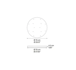 Rosace, Rosace 14 lights, blanc mat, Ø74cm, H4,2cm - Lodes
