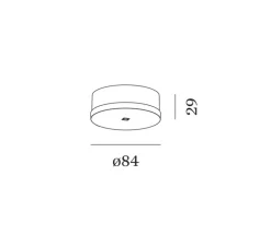 Rosace & Câble*Wever&Ducré Rosace, simple, en saillie, , Ø8,4cm, H2,9cm - noir