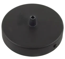 Rosace simple, série métal, avec sortie centrale, noir mat, Ø12cm, H2,5cm - Creative Cables