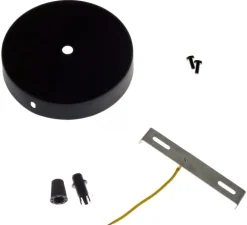 Rosace simple, série métal, avec sortie centrale, noir mat, Ø12cm, H2,5cm - Creative Cables