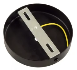 Rosace simple, série métal, avec sortie centrale, noir mat, Ø12cm, H2,5cm - Creative Cables