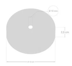 Rosace simple, série métal, avec sortie centrale, noir mat, Ø12cm, H2,5cm - Creative Cables