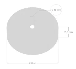 Rosace simple, série métal, avec sortie centrale, cuivre, Ø12cm, H17,5cm - Creative Cables