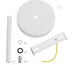 Rosace simple, série métal, avec sortie centrale, blanc mat, Ø12cm, H17,5cm - Creative Cables