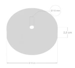 Rosace simple, série métal, avec sortie centrale, cuivre, Ø12cm, H2,5cm - Creative Cables