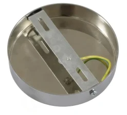 Rosace & Câble*Creative Cables Rosace simple, série métal, avec sortie centrale, , Ø12cm, H17,5cm - Chrome