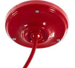 Rosace simple, série porcelaine, rouge, avec sortie centrale, Ø10,5cm, H3cm - Creative Cables