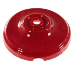 Rosace simple, série porcelaine, rouge, avec sortie centrale, Ø10,5cm, H3cm - Creative Cables