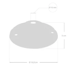Rosace simple, série porcelaine, rouge, avec sortie centrale, Ø10,5cm, H3cm - Creative Cables