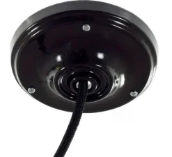 Rosace simple, série porcelaine, noir, avec sortie centrale, Ø10,5cm, H3cm - Creative Cables