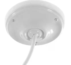 Rosace simple, série porcelaine, blanc, avec sortie centrale, Ø10,5cm, H3cm - Creative Cables