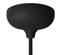 Rosace simple, série silicone, noir, avec sortie centrale et latérale, Ø8,8cm, H4,65cm - Creative Cables