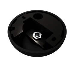 Rosace simple, série silicone, noir, avec sortie centrale et latérale, Ø8,8cm, H4,65cm - Creative Cables