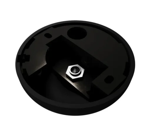 Rosace simple, série silicone, noir, avec sortie centrale et latérale, Ø8,8cm, H4,65cm - Creative Cables