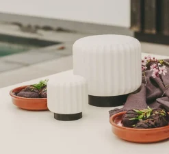 Lampe*Atelier Pierre Set de 3 Lampes à poser, Dentelles H9, , IP65, Ø9cm, H9cm - noir