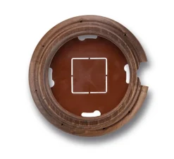 Accessoires*Fontini Socle, Garby, Simple avec trou, Hêtre vieilli, Interrupteur et prise, L10cm, H3cm -