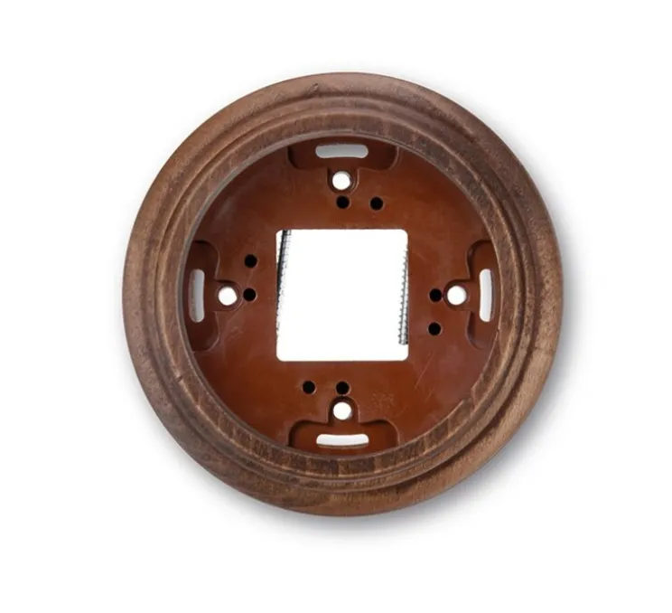 Socle, Garby, Simple, Hêtre vieilli, Interrupteur et prise, L10cm, H3cm - Fontini