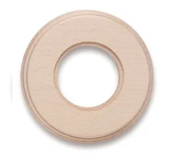 Socle pour interrupteur prise, Garby Colonial, Simple, hêtre sans vernis, Ø10,2cm - Fontini