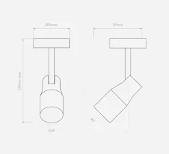 Plafonnier & Spot*Astro Spot, Apollo Single, , Ø9cm, H22cm - blanc