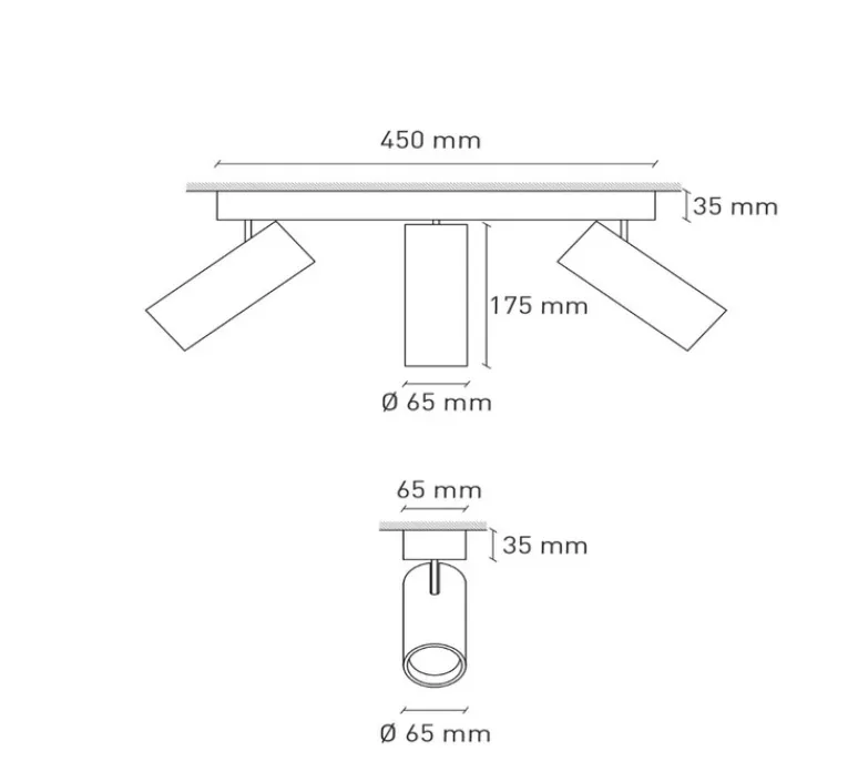 Plafonnier & Spot*Plato Design Spot, Argia Maxi, , L45cm, H21cm - blanc