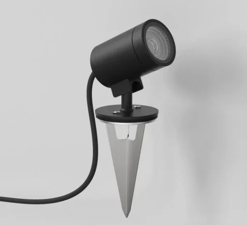 Spot, Bayville Spike, noir texturé, IP65, LED, 3000K, 467lm, L7cm, H9,4cm - Astro Lighting