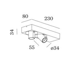 Plafonnier & Spot*Wever&Ducré Spot, Bliek Petit Surface 2.0, , LED, dim, 2000-3000K, 710 lm, L23cm, H3,4cm - blanc
