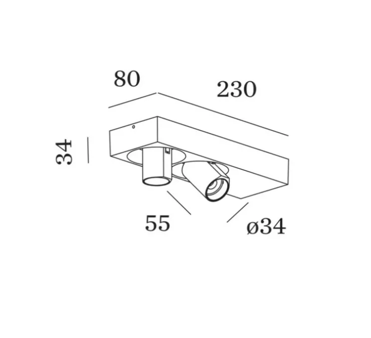 Spot, Bliek Petit Surface 2.0, noir et or, LED, dim, 2700K, 940 lm, L23cm, H3,4cm - Wever&Ducré