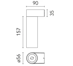 Spot, C1 Mono Spot Large, cuivre, LED, dim, 3000K, 1146 lm, L5,6cm, H15,7cm - Flos