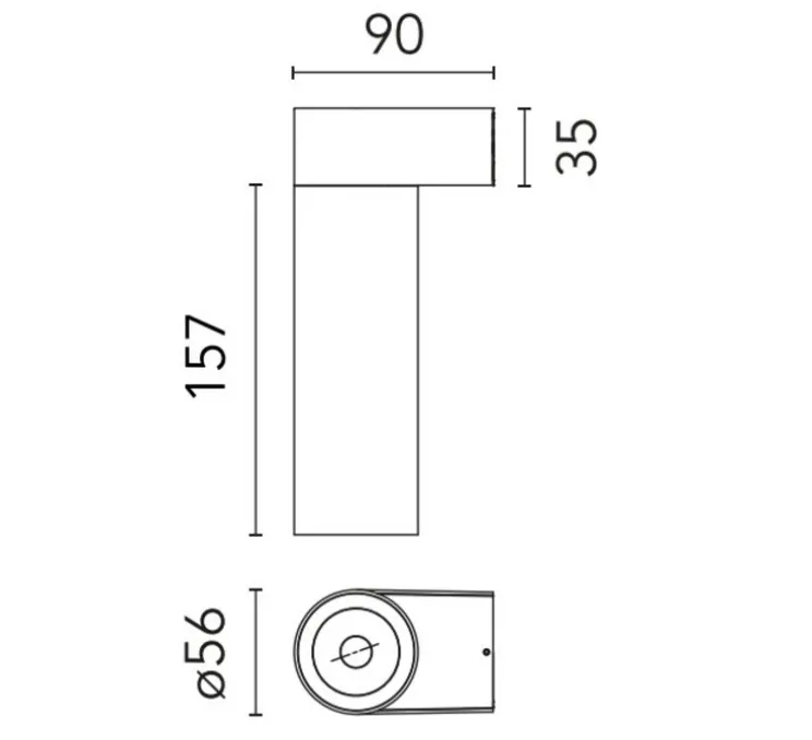 Spot, C1 Mono Spot Large, cuivre, LED, dim, 3000K, 1146 lm, L5,6cm, H15,7cm - Flos