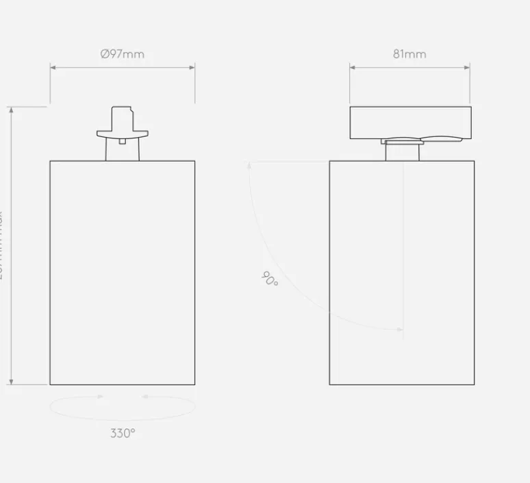 Plafonnier & Spot*Astro Spot, Can 100 Track, , LED, dim, 3000K, 2048 lm, Ø9,7cm, H20,7cm - blanc