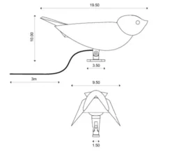 Plafonnier & Spot*Toscot Spot, Chirp, , IP55, LED, 2700K, 360 lm, L19,5cm, H10cm - noir