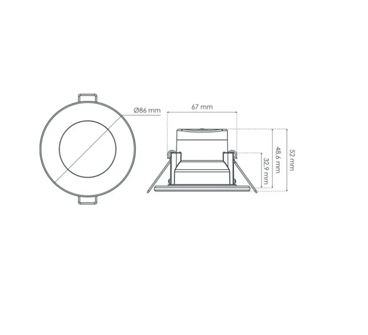 Spot, Delta S, blanc, IP65, LED, dim, 2700-4000K, 600 lm, Ø8,6cm, H5,2cm - Solum
