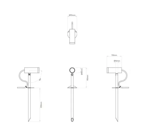 Spot, d’extérieur, Myos, à piquer, noir texturé, IP65, LED, dim, 3000K, 312 lm, Ø4cm, H15cm - Astro