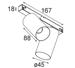 Plafonnier & Spot*Modular Spot double pour rail, Minude Track 48V Adjustable 45 2x, , LED, dim, 2700K, 579 lm, Ø4,5cm, H8,8cm - noir