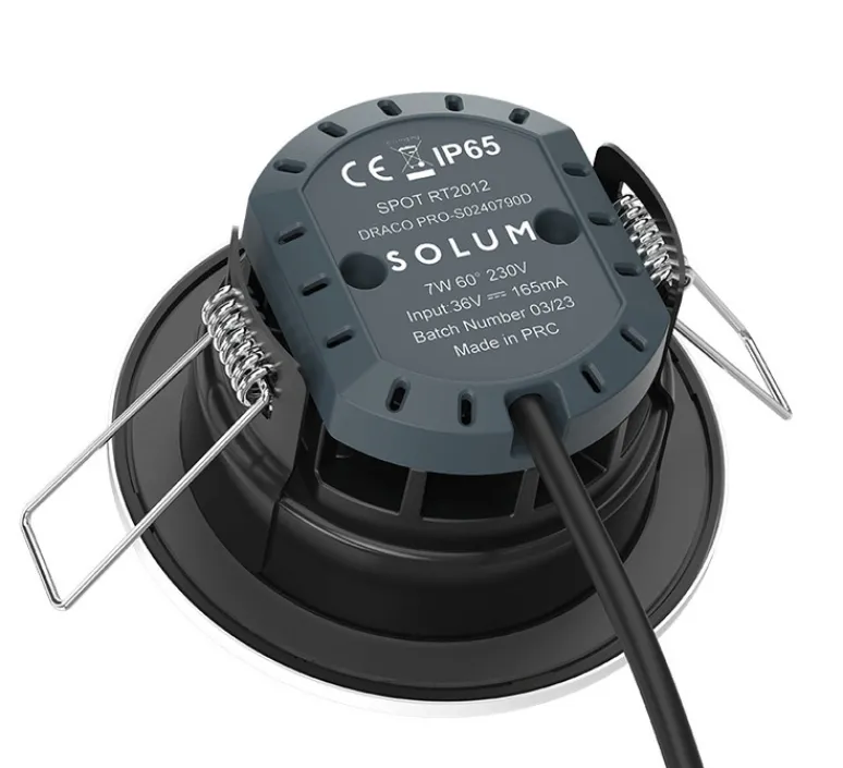 Plafonnier & Spot*Solum Spot détecteur, Draco pro, , IP65, LED, 3000K ou 4000k, 655-710lm, Ø6,75cm, H5,26cm - Blanc