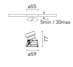 Spot, Easy Kap 50 Adjustable Optic Flood, blanc, IP54, 3000K, 532lm, Ø5,9cm, H7,7cm - FLOS