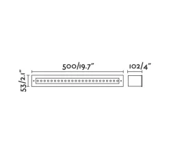 Spot encastré de sol, Falls 500, encastrable, 25°, IP67, LED, 3000K, 1367 lm, L50cm, H4,6cm - Faro