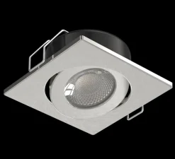 Plafonnier & Spot*Solum Spot encastrable, Coma, Alu brossé, collerette carrée, IP65, LED, dim, 2700-4000K, 635-725 lm, Ø8,95cm, H4,1cm - Aluminium brossé