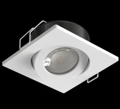 Plafonnier & Spot*Solum Spot encastrable, Coma, , collerette ronde et carrée, IP65, LED, dim, 2700-4000K, 635-725 lm, Ø8,95cm, H4,1cm - blanc
