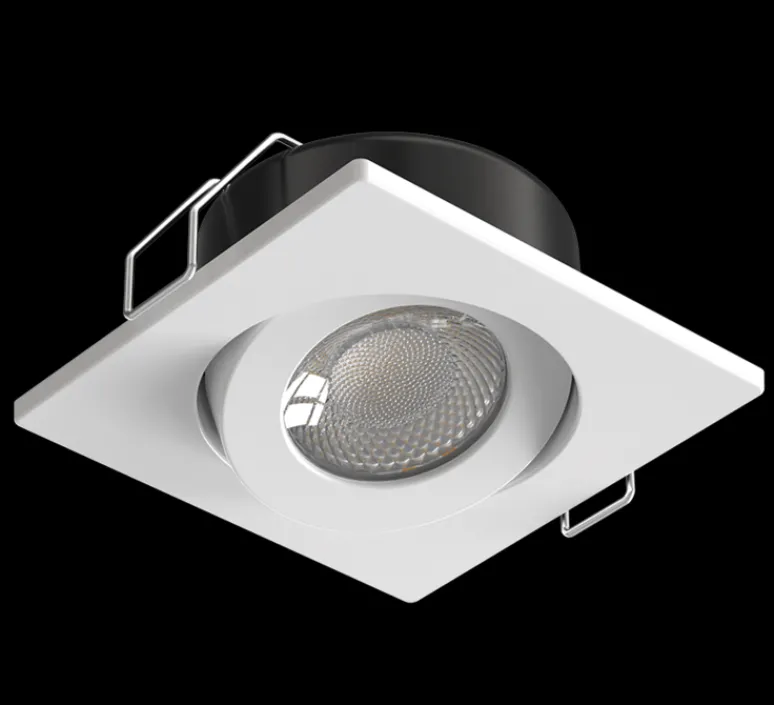 Plafonnier & Spot*Solum Spot encastrable, Coma, , collerette ronde et carrée, IP65, LED, dim, 2700-4000K, 635-725 lm, Ø8,95cm, H4,1cm - blanc