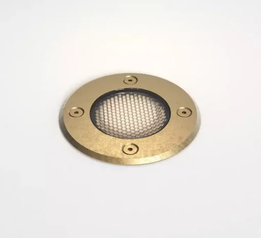 Spot encastrable de sol, Gramos Round, laiton brossé, IP 65, Ø10,5cm, P11,2cm - Astro