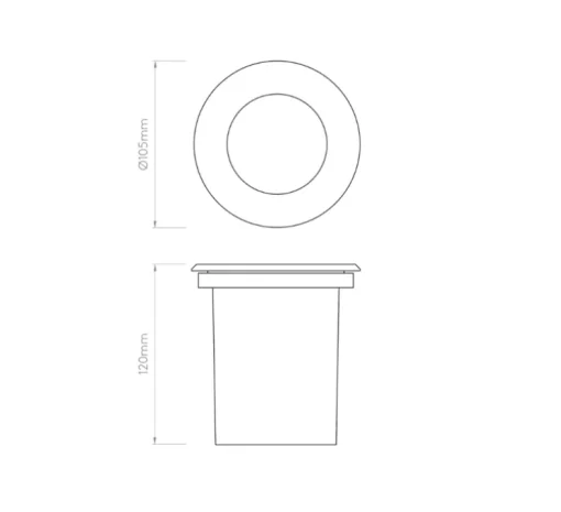 Spot encastrable de sol, Gramos Round, laiton brossé, IP 65, Ø10,5cm, P11,2cm - Astro