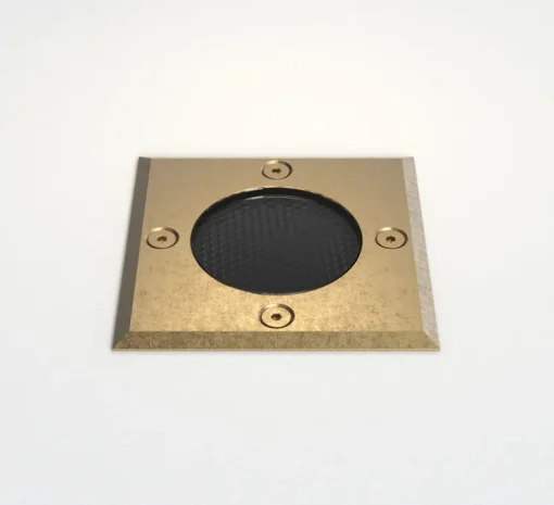 Spot encastrable de sol, Gramos Square, laiton massif, IP65, L10,5cm, P11,2cm - Astro