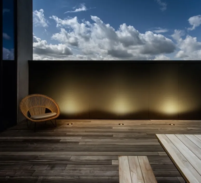 Plafonnier & Spot*Wever&Ducré Spot encastrable de sol, Map Asym 1.2, , IP67, LED, dim, 3000K, 730 lm, Ø12cm, H11,3cm - acier inoxydable