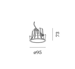Spot encastrable, Deep 1,0, blanc mat, IP65, LED, 3000K, 640 lm, L9,5cm, P7.3cm - Wever&Ducré