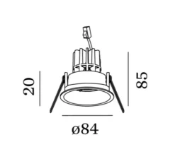 Plafonnier & Spot*Wever&Ducré Spot encastrable, Deep 1.0 LED, , LED, 3000K, 575/770lm, Ø8,4cm, H8,5cm - blanc